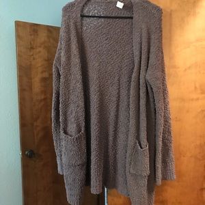 Dark grey popcorn cardigan